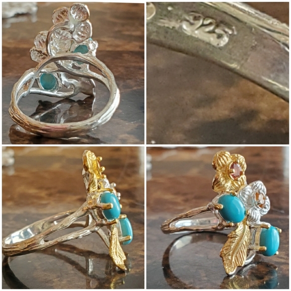 Genuine Sleeping Beauty Turquoise Ring Size 9 - Picture 6 of 8